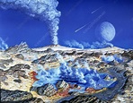Artwork of the surface of a primeval Earth - Stock Image - E402/0041 ...