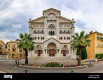 View of Saint Nicholas Cathedral in Monaco Ville, Monte Carlo. It is ...