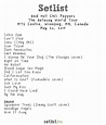 Red Hot Chili Peppers Setlist MTS Centre, Winnipeg, MB, Canada 2017 ...