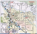 Tucson AZ road map, free map highway Tucson city surrounding area