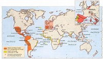 Historia de España: Mapa del Imperio español en época de Felipe II