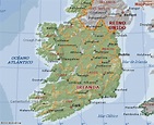 Mapa geográfico da Irlanda país da Europa do Oeste
