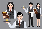Professional Waiter And Waitress standing together. Restaurant Team ...