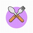 Ilustración de icono de vector de dibujos animados de tenedor y cuchara ...