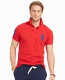 Polo ralph lauren Men's Custom-fit Big Pony Mesh Polo Shirt in Red for ...
