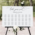 Alphabetical Wedding Seating Chart Template, Classic & Elegant ...