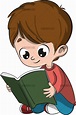 Niño leyendo un libro sentado en el suelo - Dibustock, Ilustraciones ...