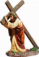 Jesus segurando a cruz - Estátua Jesus resina com cruz, mostrando Jesus ...
