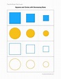 Squares and Circles with Changing Sizes | Free Printables for Kids