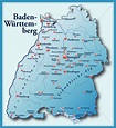 Karte von Baden-Wuerttemberg als Übersichtskarte in - Stockfoto ...