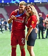 PERRIE EDWARDS and Alex Oxlade-Chamberlain at UEFA Champions League ...