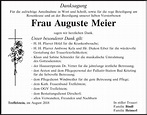 Traueranzeigen von Auguste Meier | Mittelbayerische Trauer