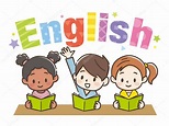Illustration of children taking English class — Stock Vector ...