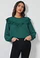 Femme ruffle blouse - emerald green Superbalist Blouses | Superbalist.com