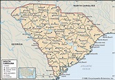 South Carolina Map With Cities And Towns