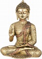 Tibetan Buddhist Lord Buddha In Vitark Mudra, Auspicious Symbols ...