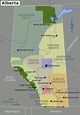 Map of Alberta (Overview Map/Regions) : Worldofmaps.net - online Maps ...