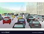 Traffic jam cars Royalty Free Vector Image - VectorStock