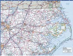 Map of North Carolina Eastern,Free highway road map NC with cities towns counties