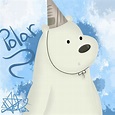 a polar bear with a party hat on its head and the words polars are ...