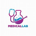 Premium Vector | Medical lab logo template design vector, emblem ...