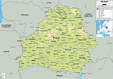 Large size Physical Map of Belarus - Worldometer