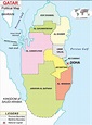 Qatar mapa político - Mapa do qatar região (Ásia Ocidental e a Ásia)