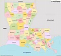 Louisiana Parish Map - Ontheworldmap.com