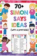 70+ Simon Says Ideas For Kids + Printable + Printable - Fun with Mama