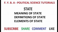 The State - Meaning, Definition & Elements - YouTube
