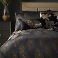 Dandy Feather Jacquard Luxury Black & Gold Duvet Cover Set – Ideal Textiles