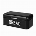 Vintage Metal Bread Box for Kitchen Counter (Black), Bread Bin Storage ...