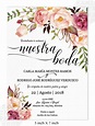 Invitaciones de Boda, Spanish wedding invitation, Marsala, Blush ...
