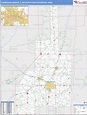 Champaign-Urbana, IL Metro Area Wall Map Basic Style by MarketMAPS