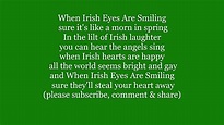 WHEN IRISH EYES ARE SMILING Lyrics Words Text Ireland Sing Along Music ...