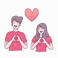 Love Couple Valentine Vector PNG Images, Big Isolated Couple In Love ...