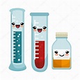Conjunto de dibujos animados laboratorio químico tubo de ensayo ...