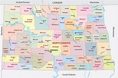 North Dakota Counties Map | Mappr