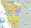 Detailed Political Map of Namibia - Ezilon Maps