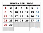 Free Printable Calendar November 2020 Landscape | Month Calendar Printable