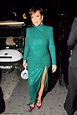 Kris Jenner is dressed to party in glitzy green gown with a racy thigh ...