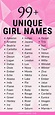 99+ UNIQUE GIRL NAMES. So, you're getting a bit sick of all the ...
