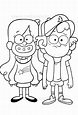 Dibujos de Dipper e Mabel di Gravity Falls para colorear