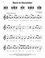 Back To December (Super Easy Piano) - Print Sheet Music Now