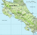 Mapa de Costa Rica - Mapa Físico, Geográfico, Político, turístico y ...
