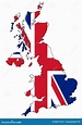 Map of UK with flag stock illustration. Illustration of united - 80377016