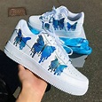 Nike Air Force 1 - Blue Butterfly - Sneakers Custom Opplain
