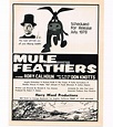 Mule Feathers, pre-release ad announcing the release date for the films ...