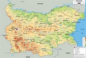 Physical Map of Bulgaria - Ezilon Maps