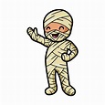 lindo niño pequeño momia dibujos animados agitando la mano 9877505 ...